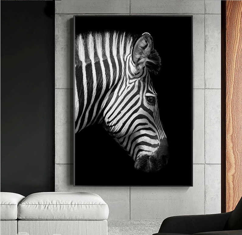 Black And White Animal Zebra Wall Art Canvas Painting Wall Poster Living Room Decor Black And White Animal Zebra Wall Art Canvas Painting Wall Poster Living Room Decor